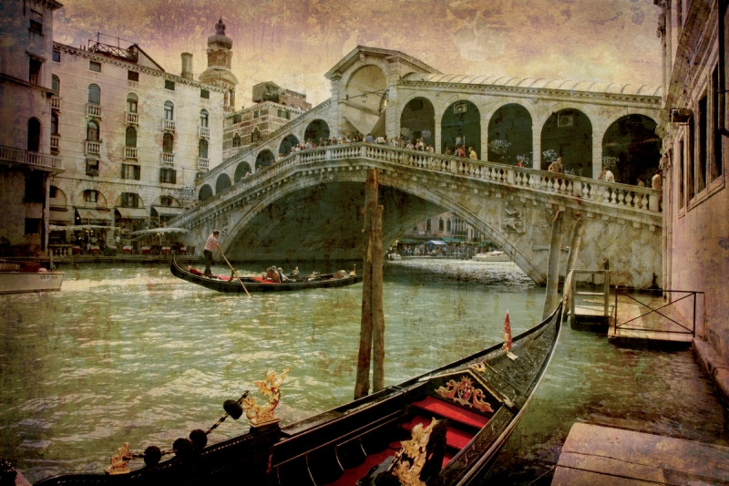 Cities&Countries wall murals & wallpaper Rialto Bridge Venice Gondola Art. No: 10000004450