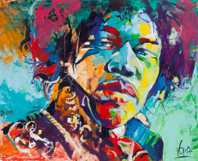 Acril Painting Jimi Hendrix