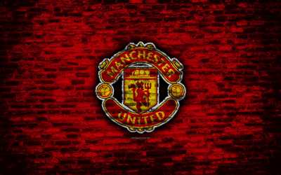 Manchester United Fc Logo Red Brick Wall Premier League English Football Club