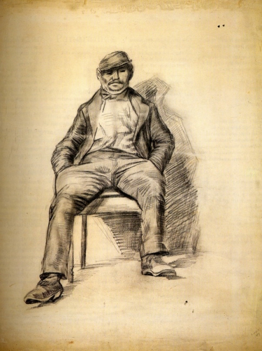 Seated Man With A Moustache And Cap, 1886