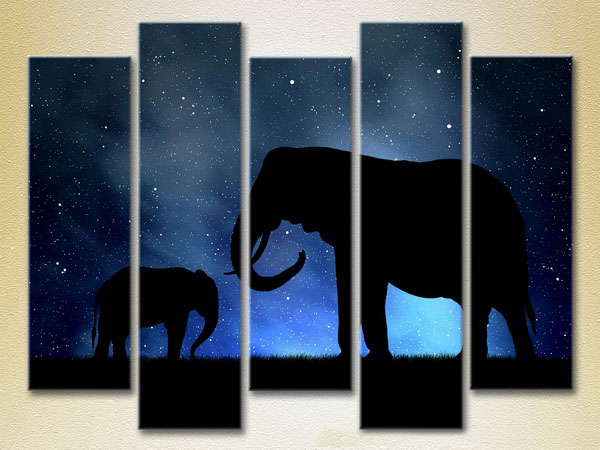 Elephants On The Background Starry Sky25