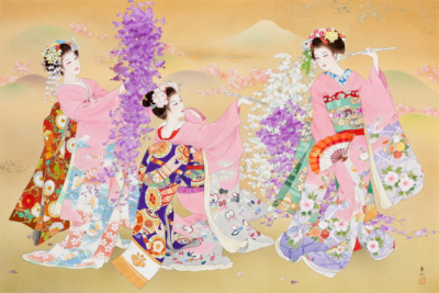Haruyo Morita paintings Art Three Japanese girls by Haruyo Morita Art. No: 10000003562
