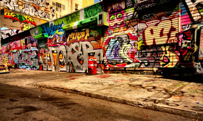 Painted Graffiti Fence