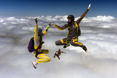 Sport Art & Photo Prints Decor Three Skydivers over clouds Art. No: 10000014608