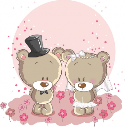 Nursury Kids Art & Photo Prints Decor Bears Bride and Groom Art. No: 10000015321