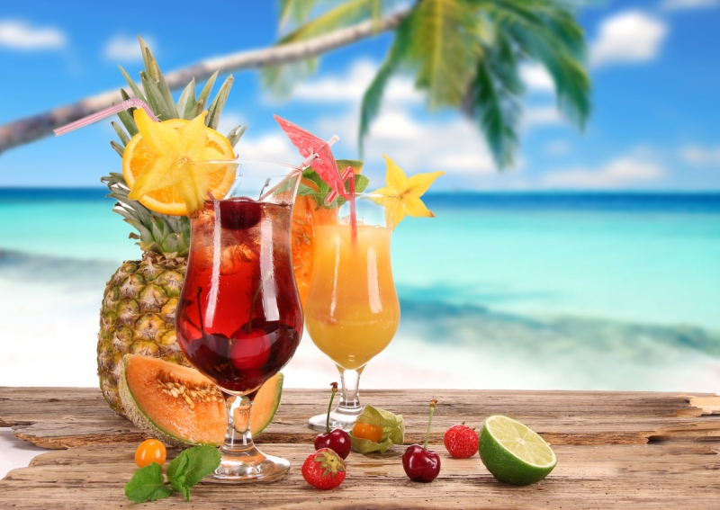 Drinks wall murals & wallpaper for Kitchen Fruit Juices Pineapple Shore of the Sea Art. No: 10000005184