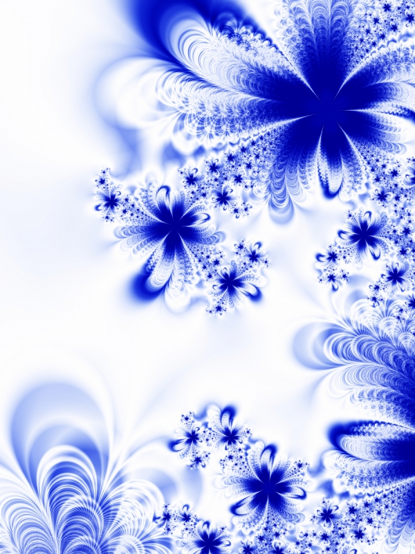 Abstract wall murals & wallpaper Blue-White Flowers By Edge Art. No: 10000007074