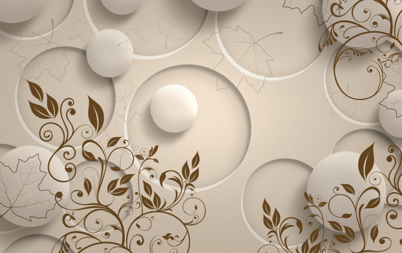 3D wall murals & wallpaper Circles Balls Brown Pattern 3D  Art. No: 10000013938