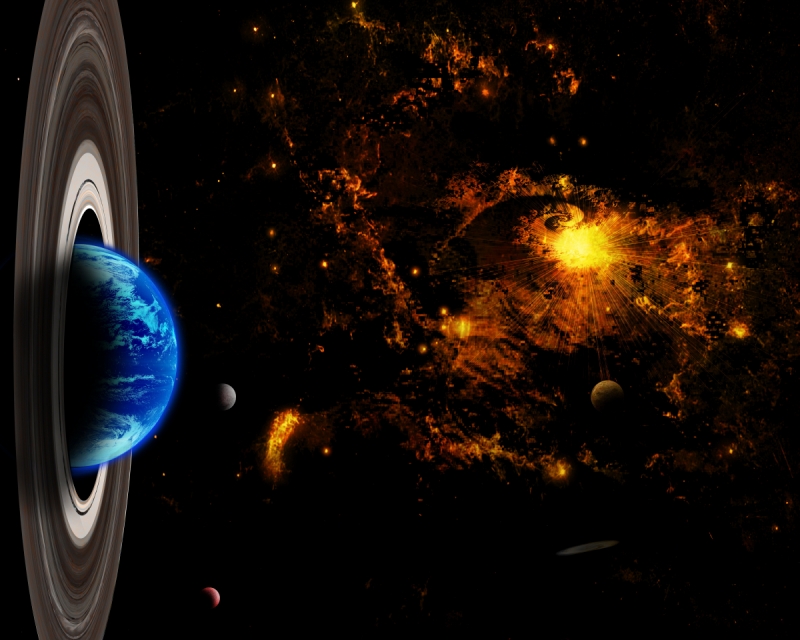 Galaxies wall murals & wallpaper Planet Earth In The Ring Art. No: 10000008522