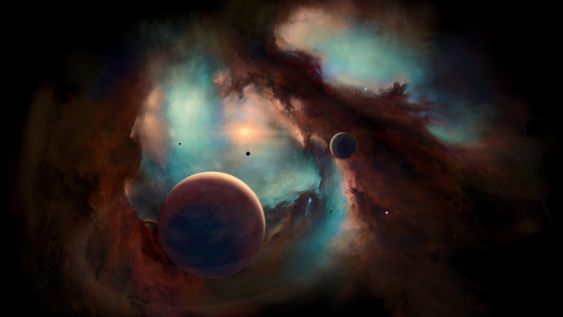 Nebula wall murals & wallpaper Planets Nebulae in space Art. No: 10000008541